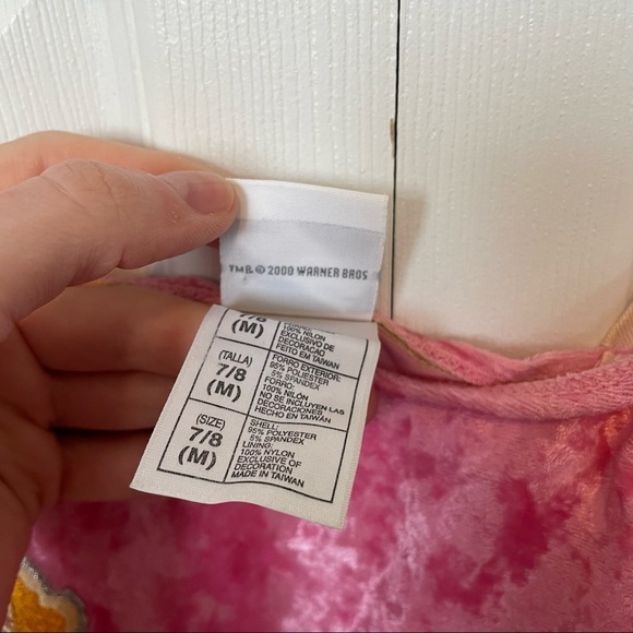 Vintage Tweety bird crushed velvet leotard sz 7/8 - Picture 11 of 11